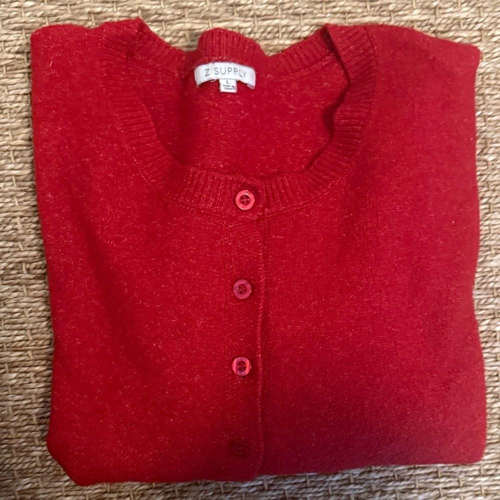 Z Supply Red Women's Cardigan Sweater